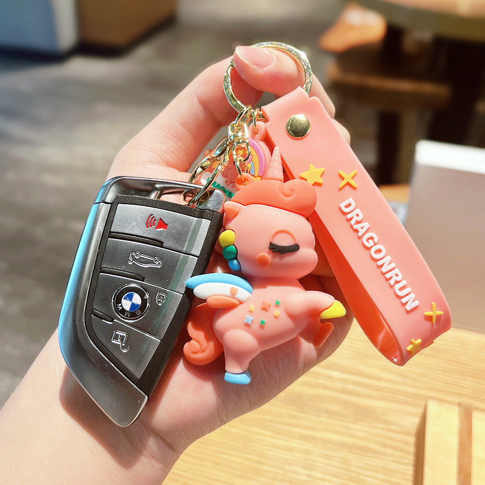 Wholesale Cartoon Cute Unicorn PVC Keychain Cute Keychain ACC-KC-ErLu012