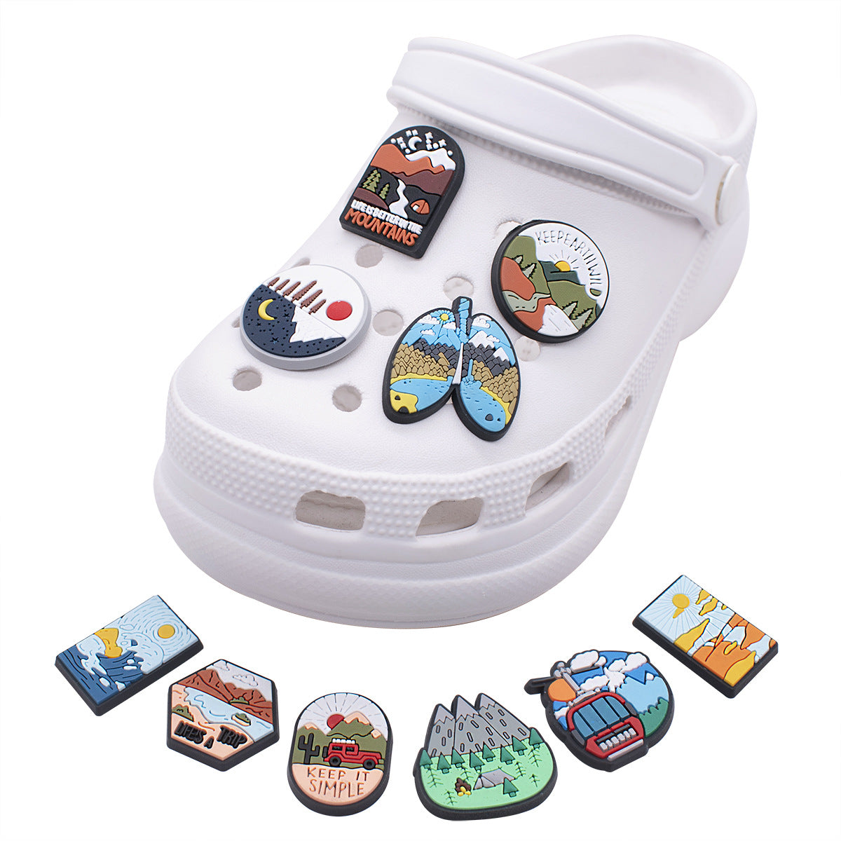 Wholesale Random 100pcs Travel Scenery Series Shoes Accessories Shoes Charms