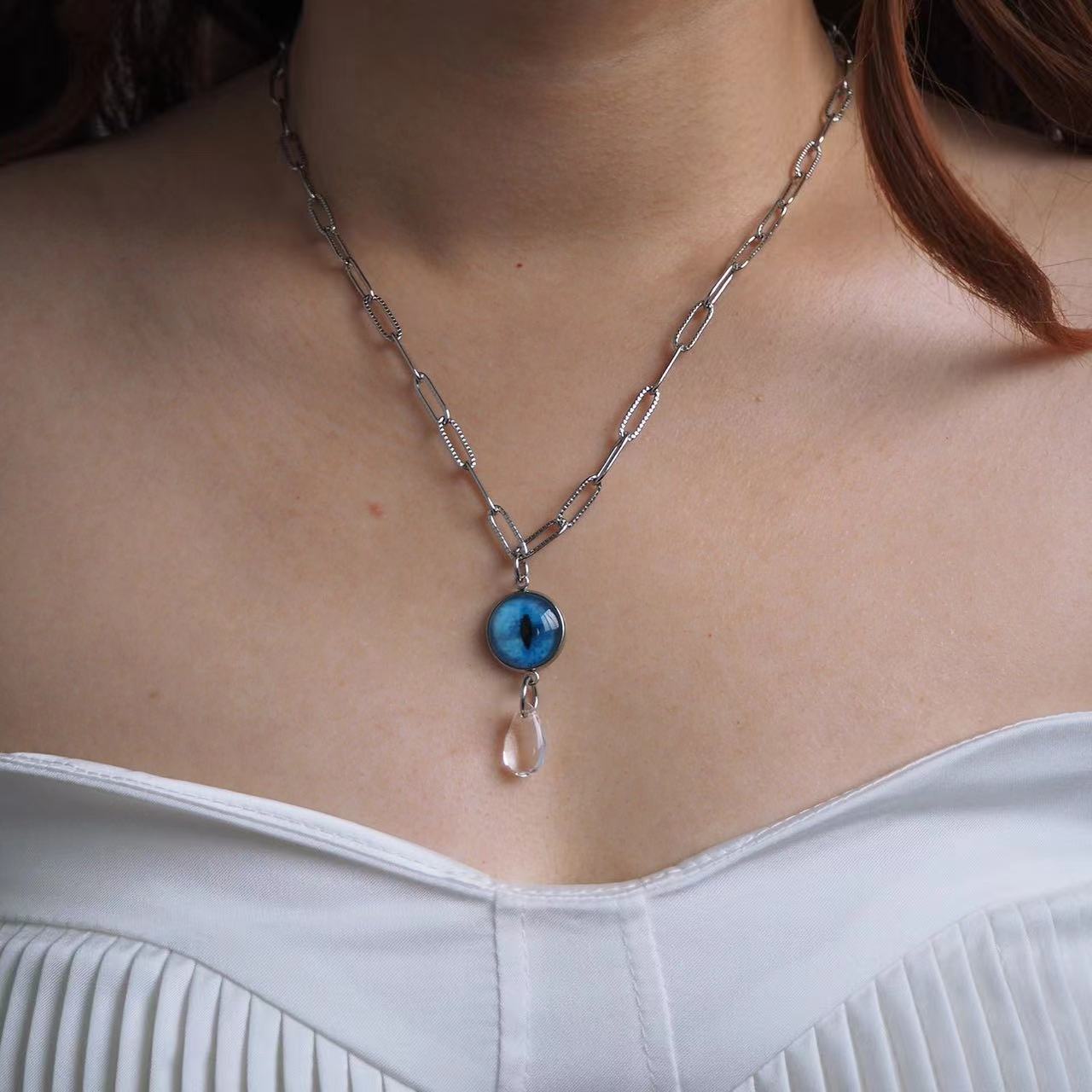 Wholesale Stainless Steel  Animal Eye Necklace  Devil's Eye Personalized Style Necklaces