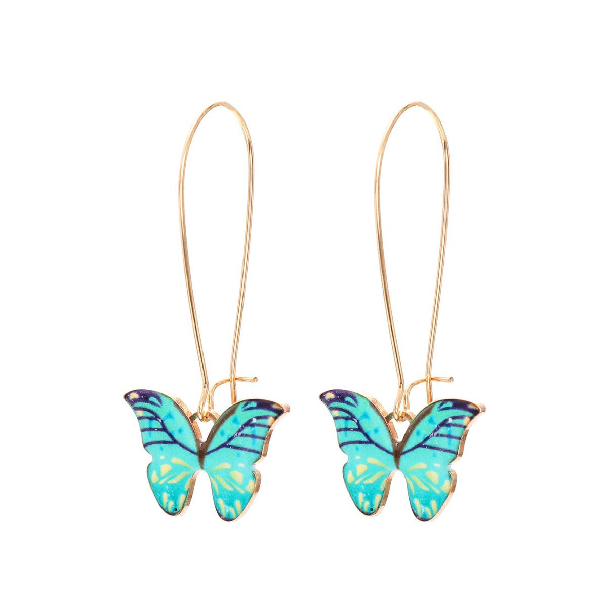 Wholesale Summer Beach Style Colorful Butterfly Zinc Alloy Earrings Necklace Set ACC-NE-YTian001