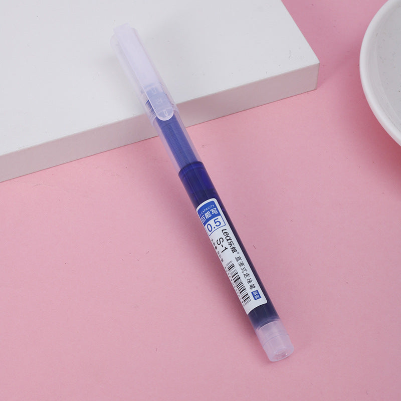Wholesale straight liquid ballpoint pen black fountain pen