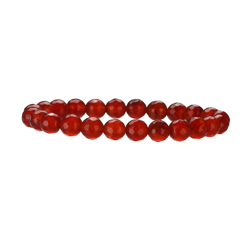 Wholesale Minimalist Faceted Natural Stone Beaded Bracelet With Pink Crystal Heart Charm Chic Unisex Jewelry Accessory For Wedding Gift And Boutique Resale