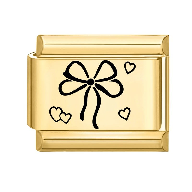 Wholesale Number &  Letter Italian Charms DIY square Single Section Creative Stainless Steel Composable Bracelet