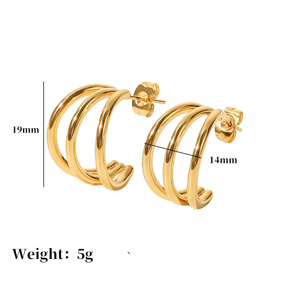 Wholesale multi-layer 18K gold teardrop earrings