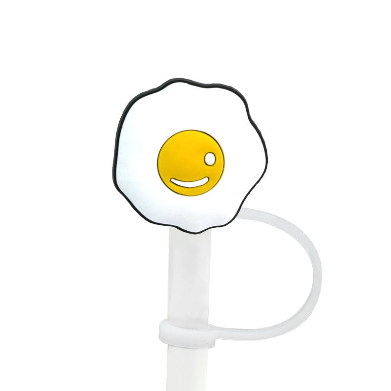 Wholesale 20PCS 7-8mm Cartoon Food and Beverage Silicone Straw Tube Cap Straw Decoration