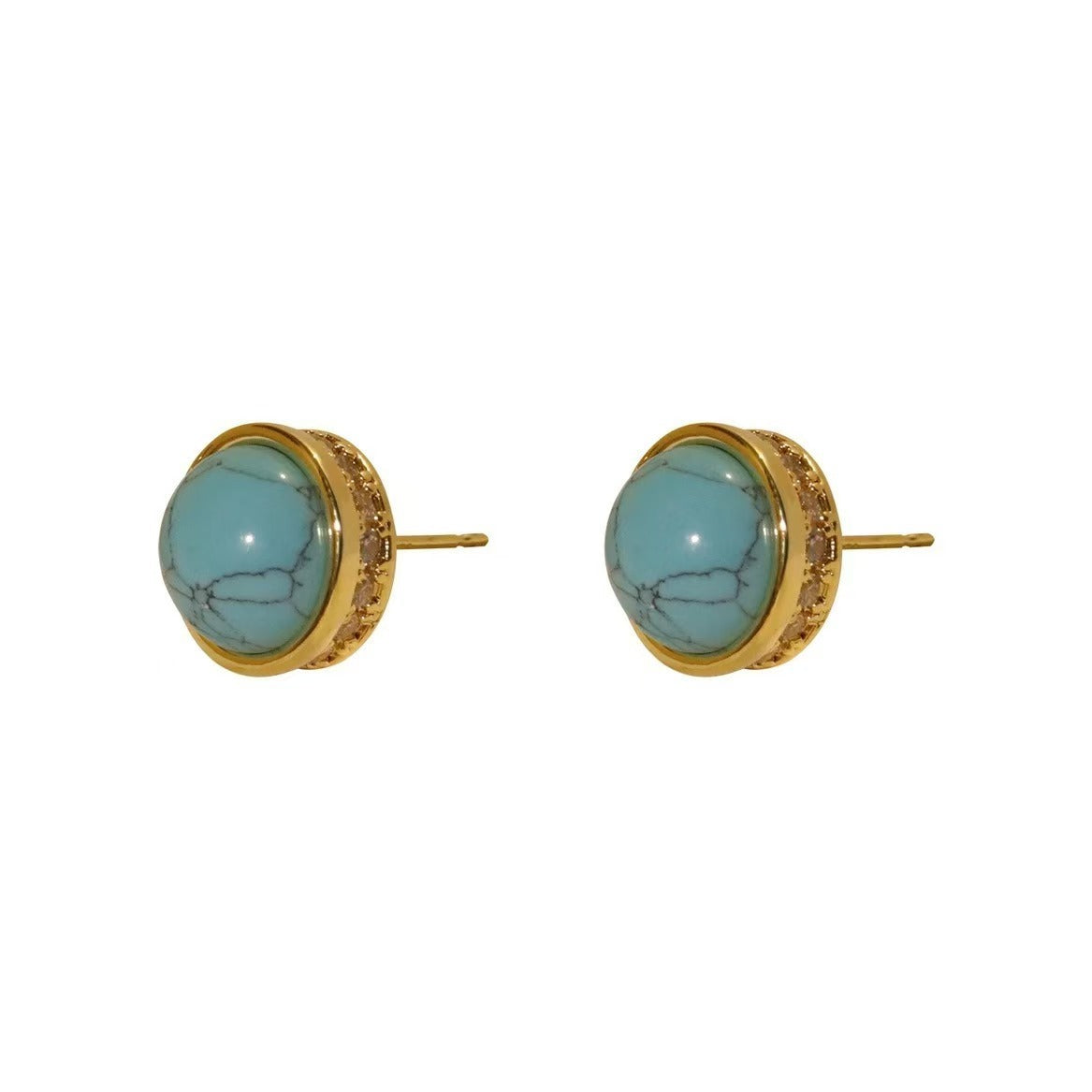 Wholesale Retro Turquoise Earrings,  High-End,  Accessible Luxury,  Niche Earrings,  925 Silver Needle Stud Earrings,  Bohemian Earrings