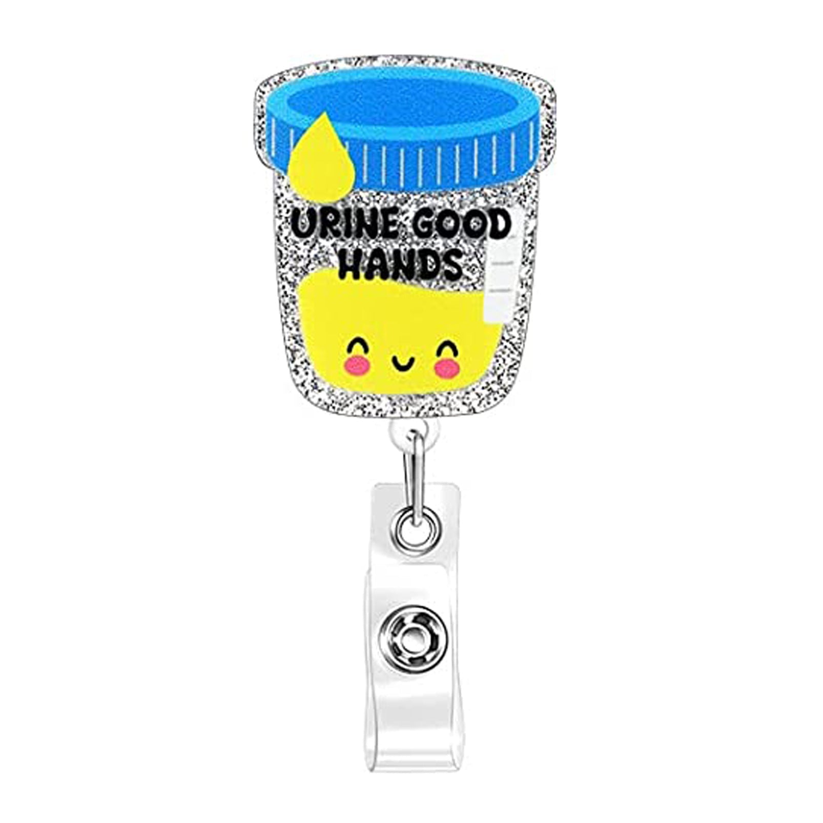 Wholesale Badge Reels Glitter Acrylic Doctor Nurse Rainbow Retractable Keychain