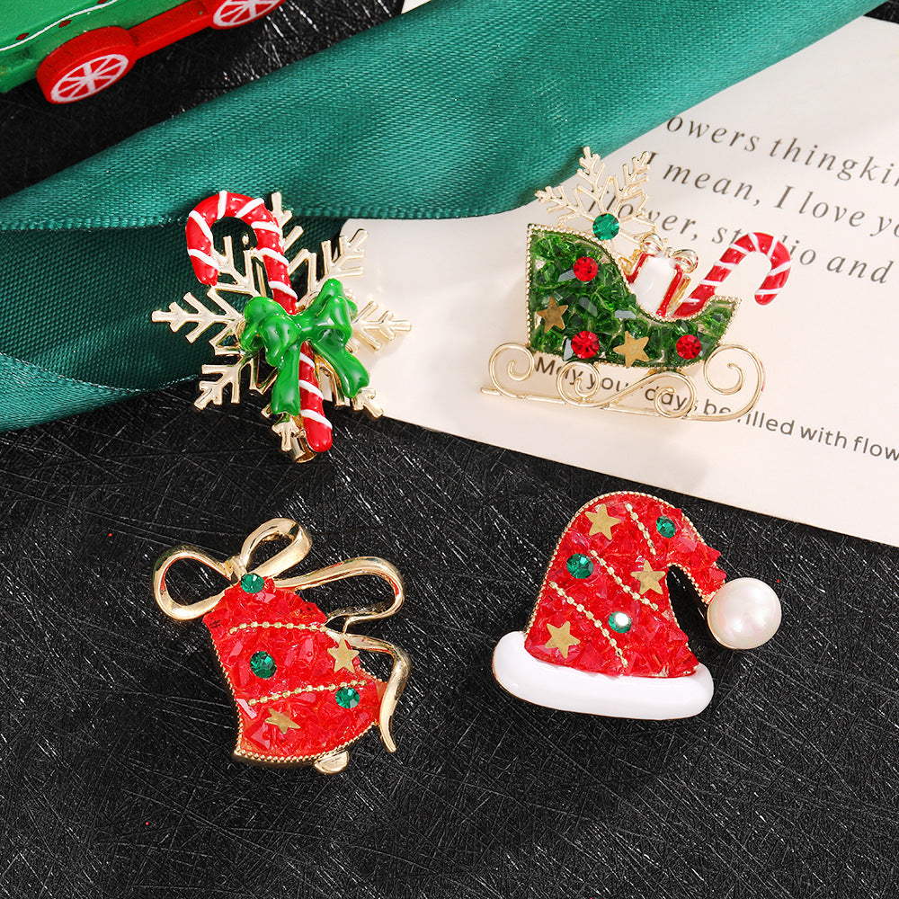 Wholesale Christmas cartoon snowflake alloy brooch