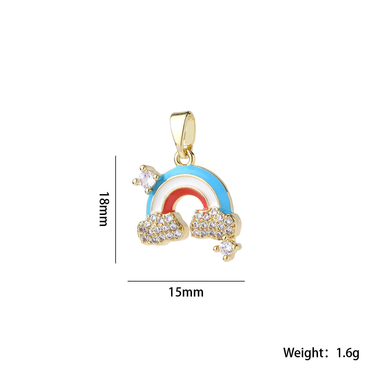 Wholesale Gold Plated Brass Rainbow Hot Air Balloon Pendant With Zircon DIY Necklace Making Jewelry Accessory Trendy Gift For Party