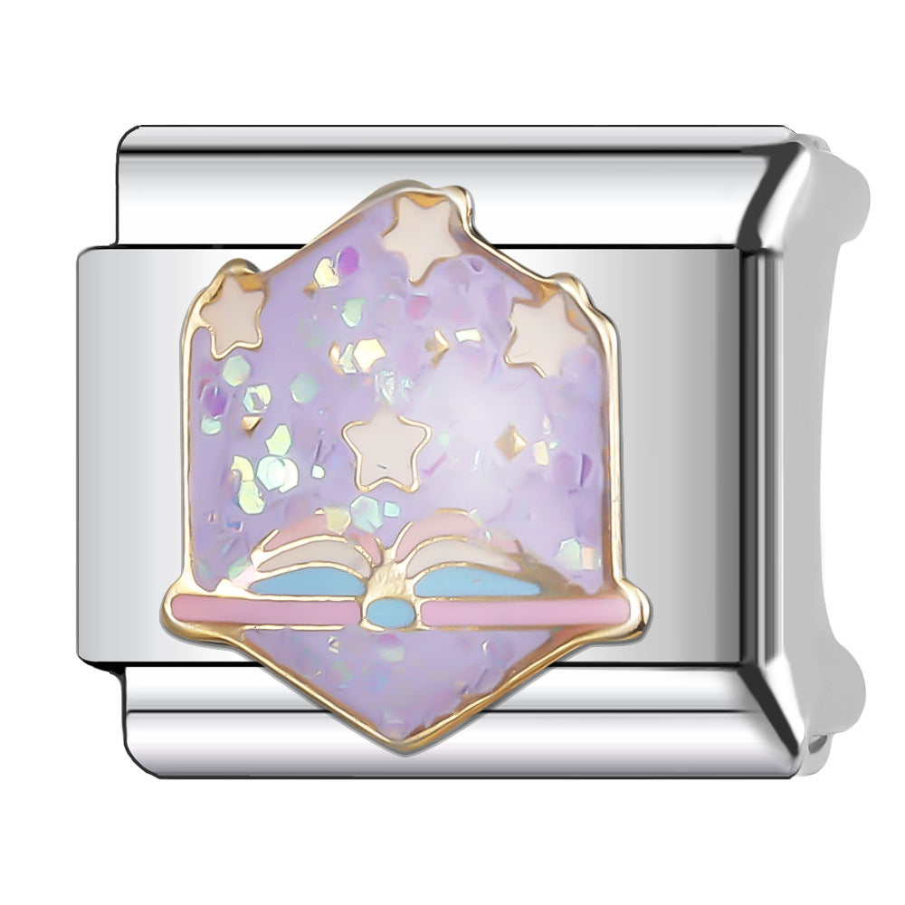 Wholesale Italian Charm Bracelet 9mm DIY Splicing Princess Couple Series Stainless Steel Composable Bracelet