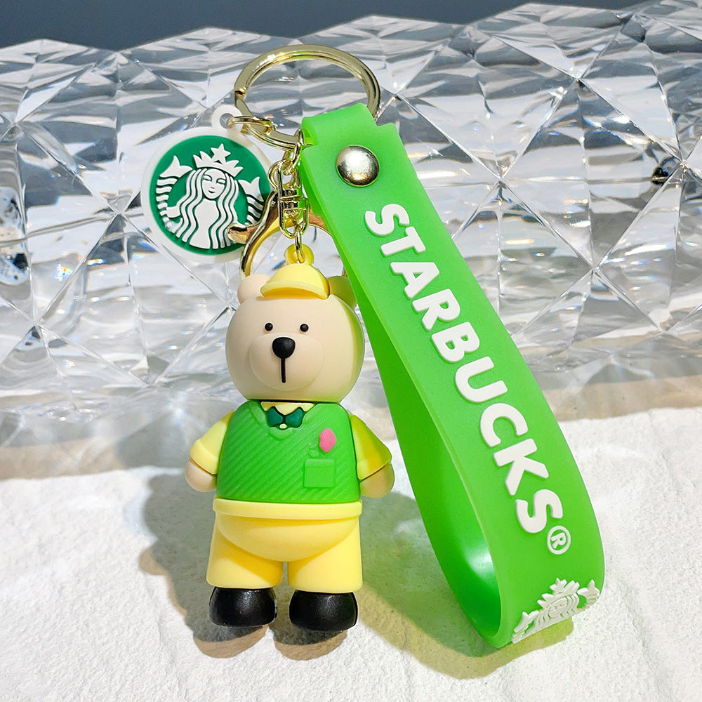 Wholesale Bear Barista Epoxy Doll Keychains ACC-KC-QiWei005