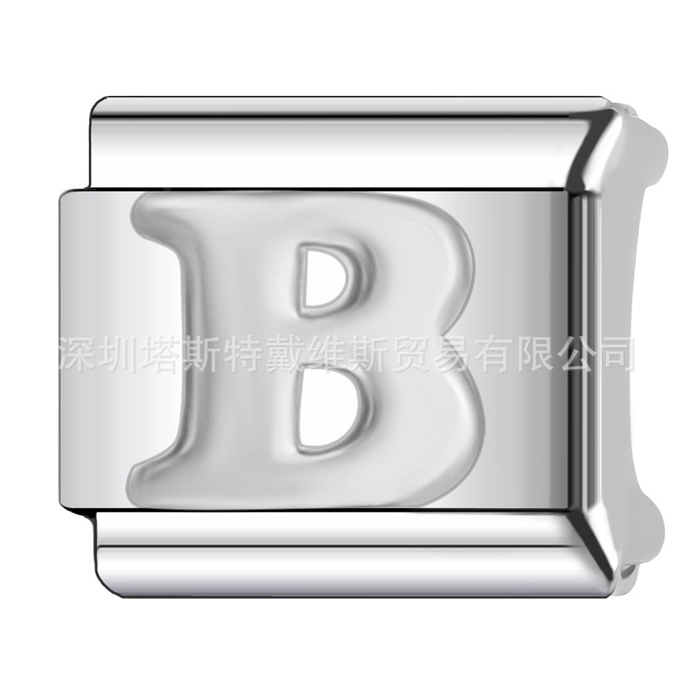 Wholesale 9mm Italian Charm Starter Bracelets DIY square Single Section Creative Stainless Steel Composable Bracelet