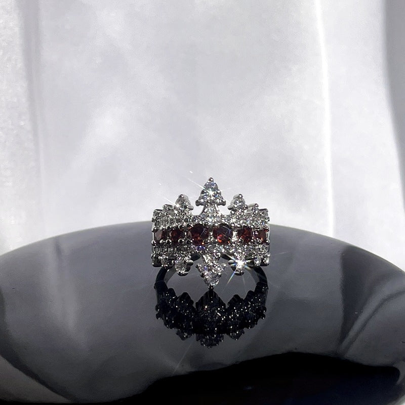 Wholesale  red enamel sweet cool punk ring