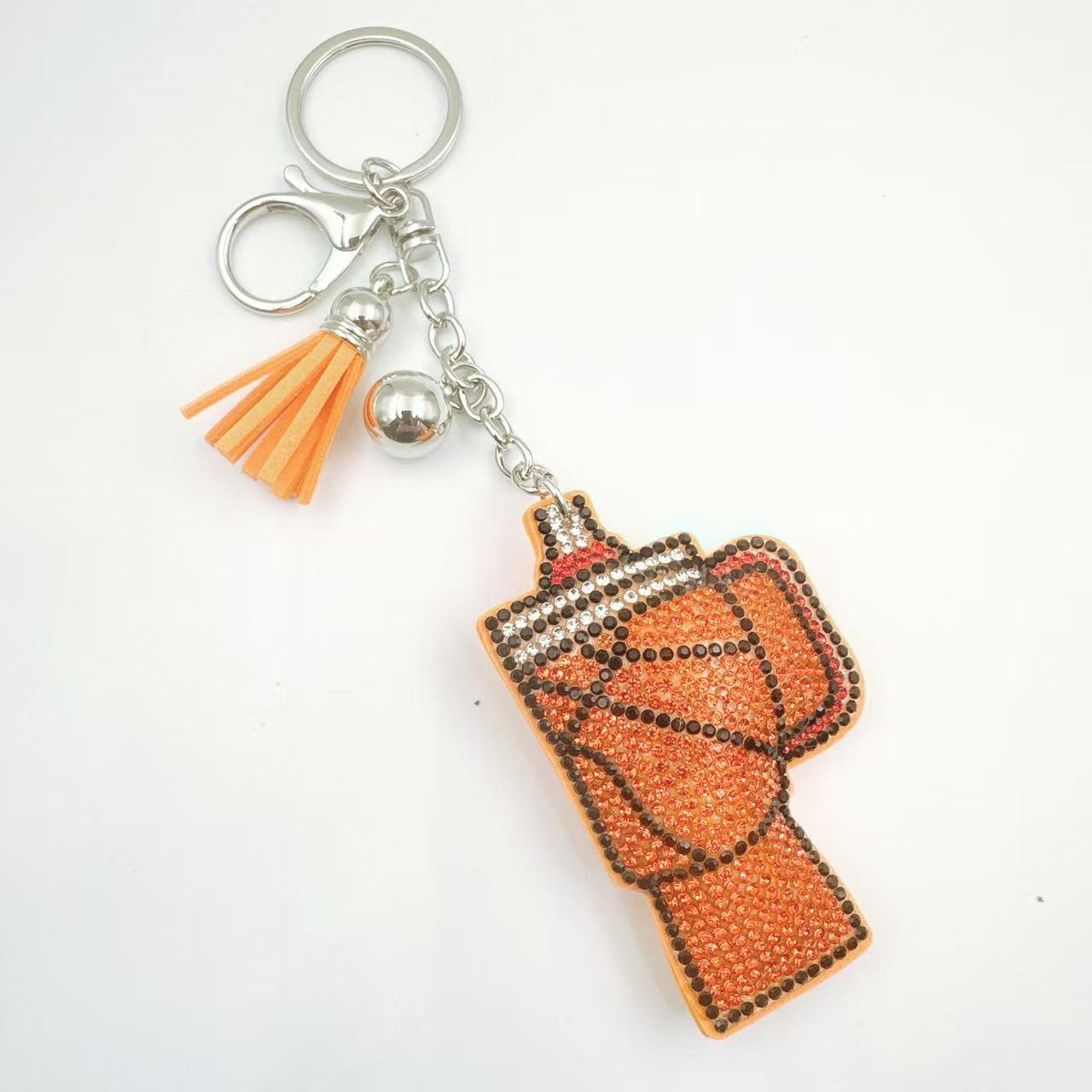 Wholesale Creative Korean Velvet Hot Diamond Team Logo Keychain
