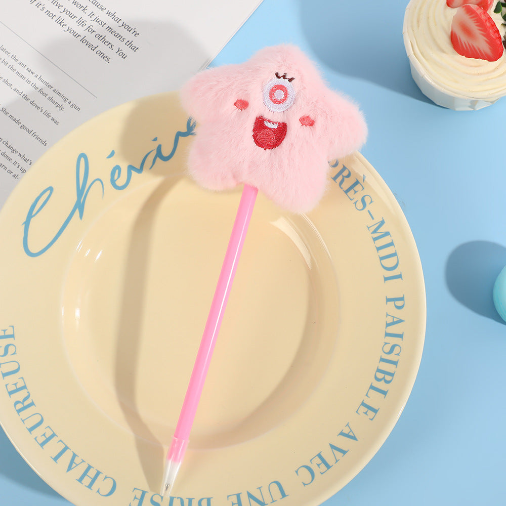 Wholesale Creative Five-pointed Star Plush Animal Ballpoint Pen