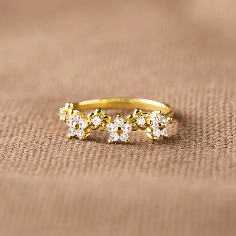 Wholesale Women' s Flower Ring Sweet Pastoral Design Everyday Wear Fashion Accessory