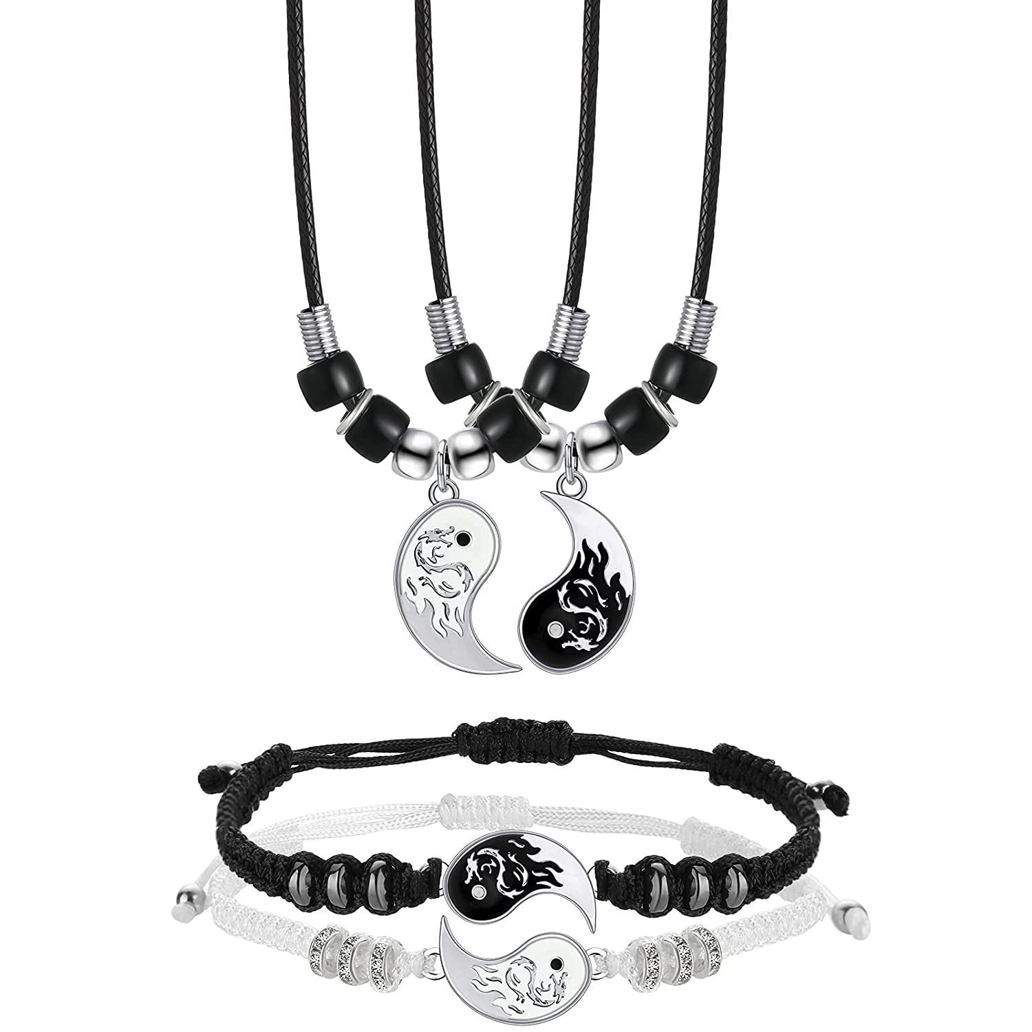 Wholesale Trendy Alloy Handmade Woven Couple Bracelet Set Taiji Bagua Design Gift Resale