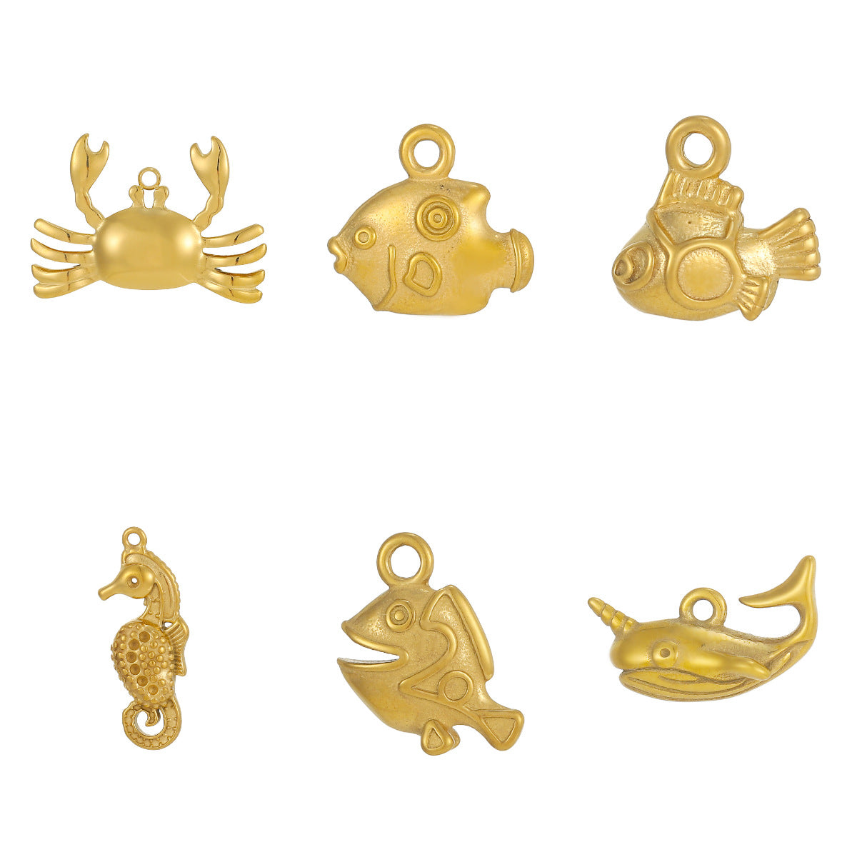 Wholesale  Marine Animal Series Dolphin Crab Stainless Steel DIY Pendant