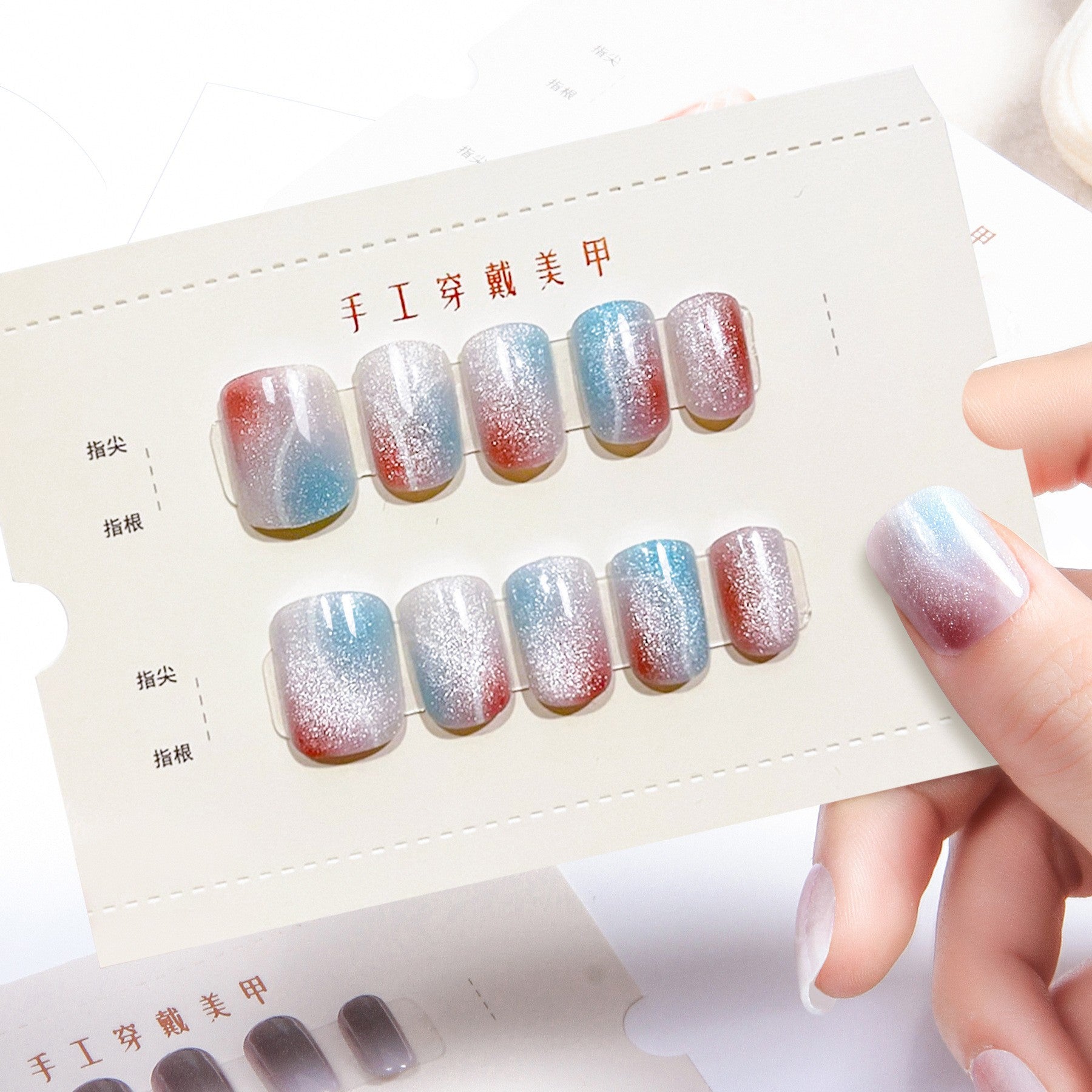 Wholesale of 5PCS Handmade Press on Nails Kits Prefabricated Nail Plates Semi-finished DIY Handmade Nail Plates ACC-NS-XKQ005