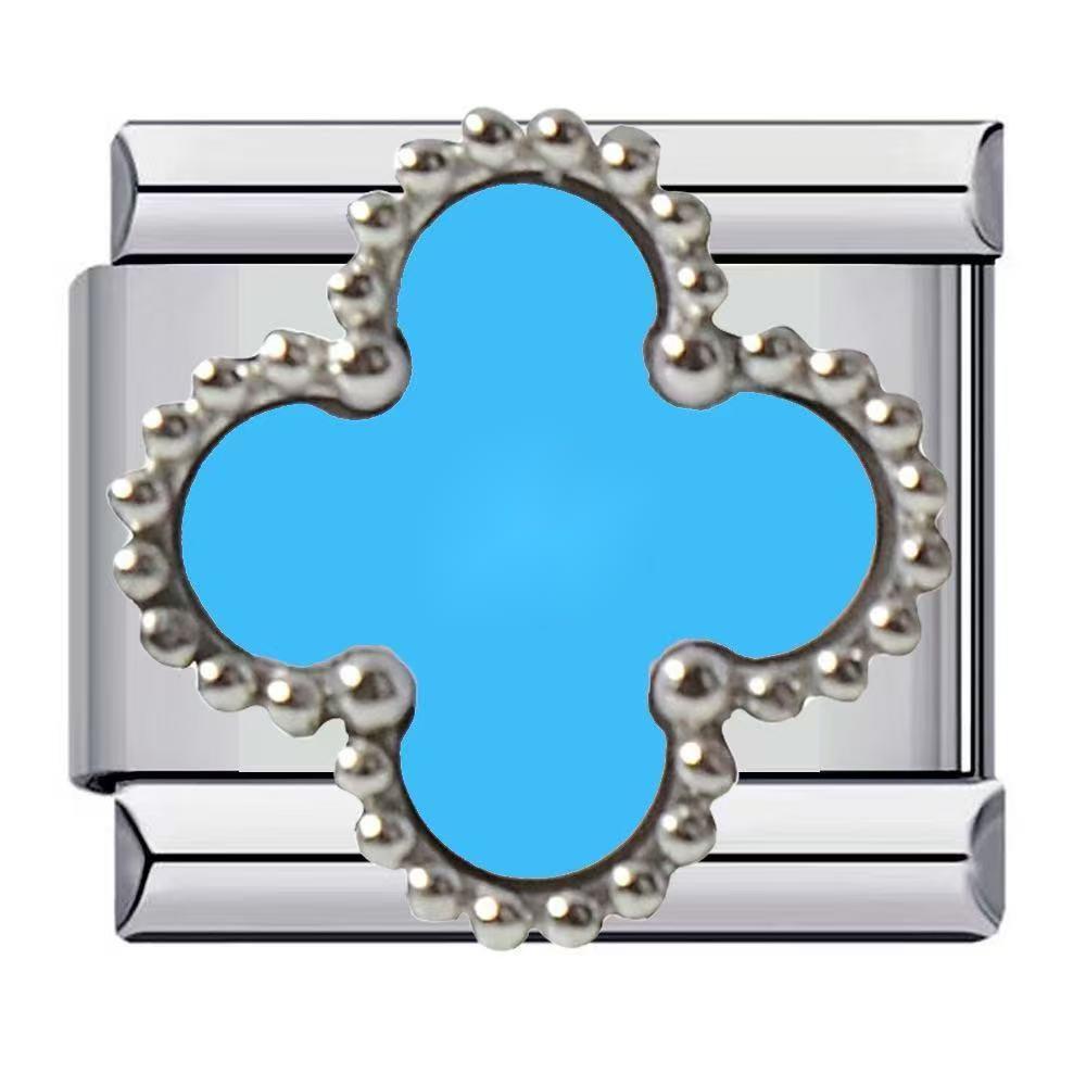 Wholesale Italian Charm Modules Four Leaf Clover for Bracelet Making Jewelry Accessory ACCVIP