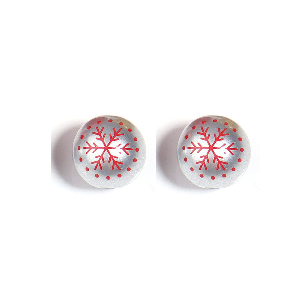 Wholesale  10pcs  Colorful Snowflake Christmas-themed  Focal Beads DIY Bead Accessories