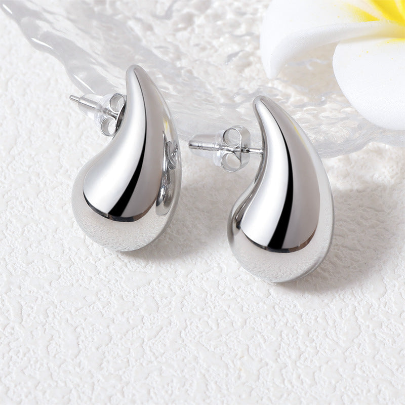 Wholesale Stainless Steel Colorful Oil Drop Geometric Earrings