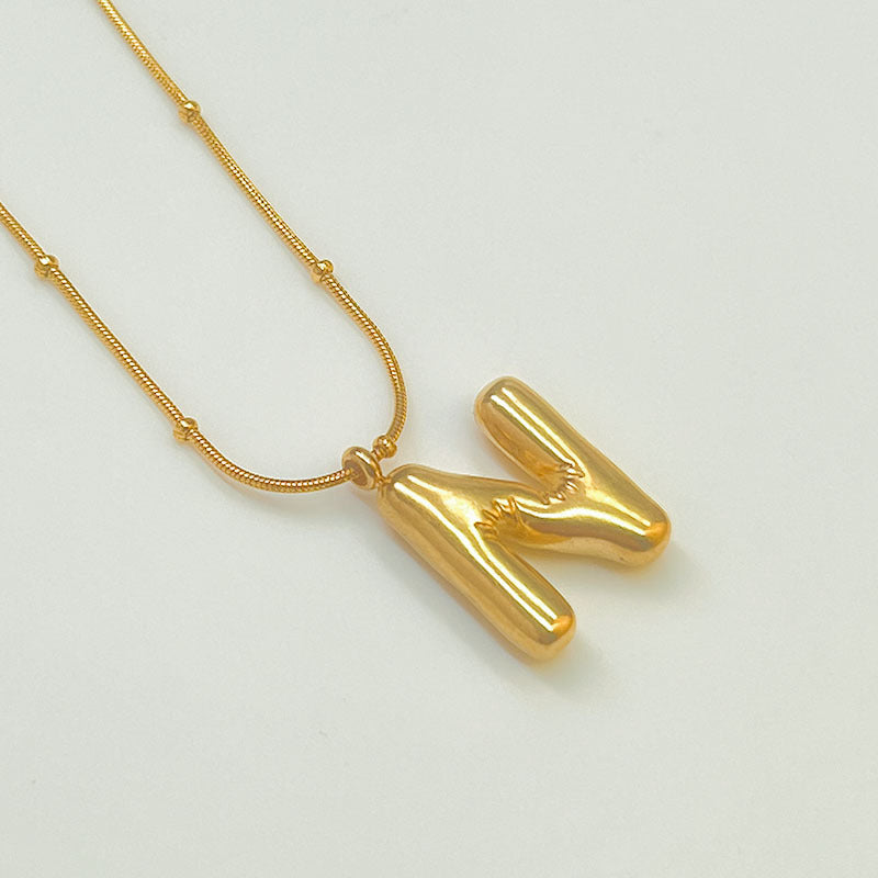Wholesale Stainless Steel 18K Gold Plated Letter Necklaces ACC-NE-YuHui001