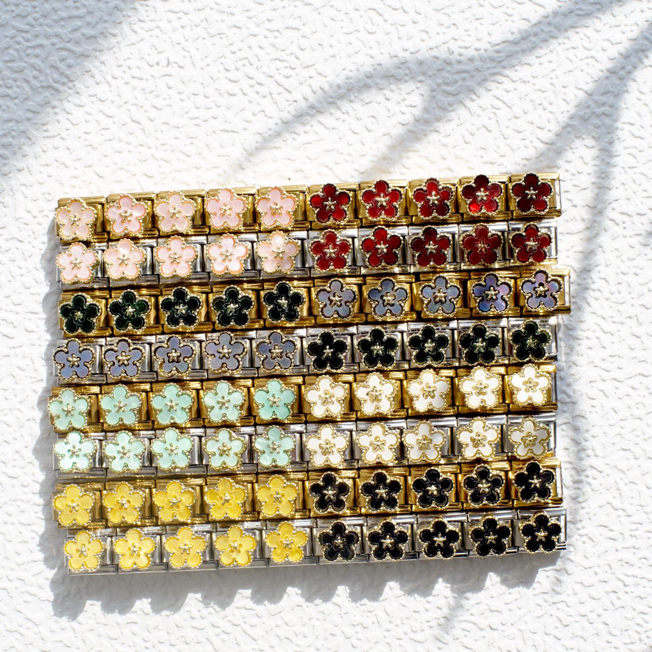 Wholesale Italian Style Four Leaf Clover Modular Bracelet Black Gold Stainless Steel Jewelry Accessory Gift