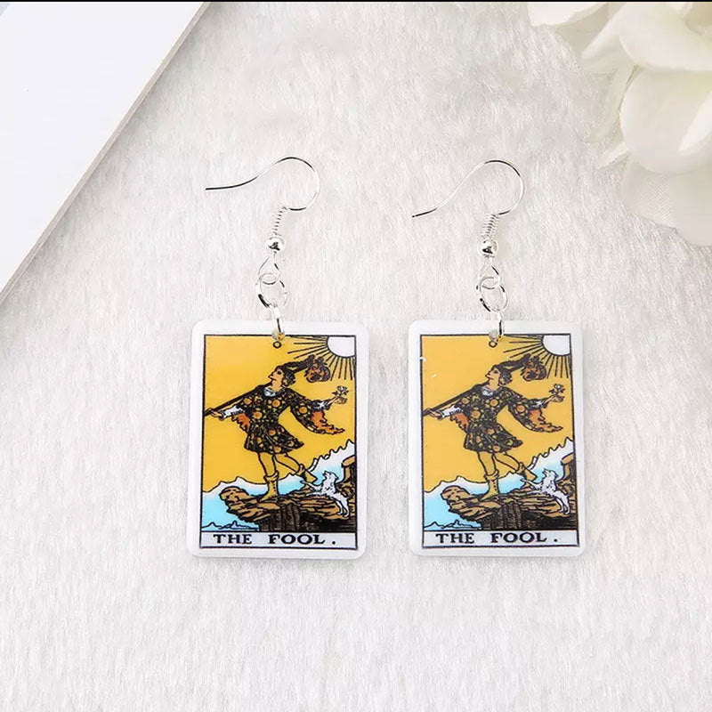 Wholesale  Carlo card game chess earrings  personality resin earrings