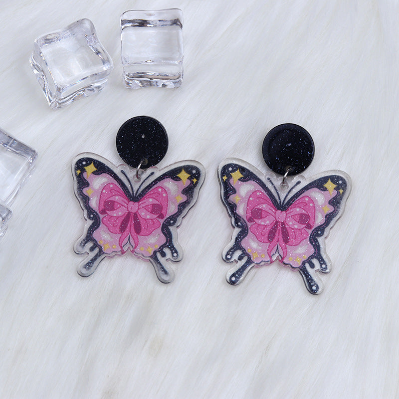 Wholesale Bohemian Style Printed Butterfly Acrylic Earrings ACC-ES-DA009