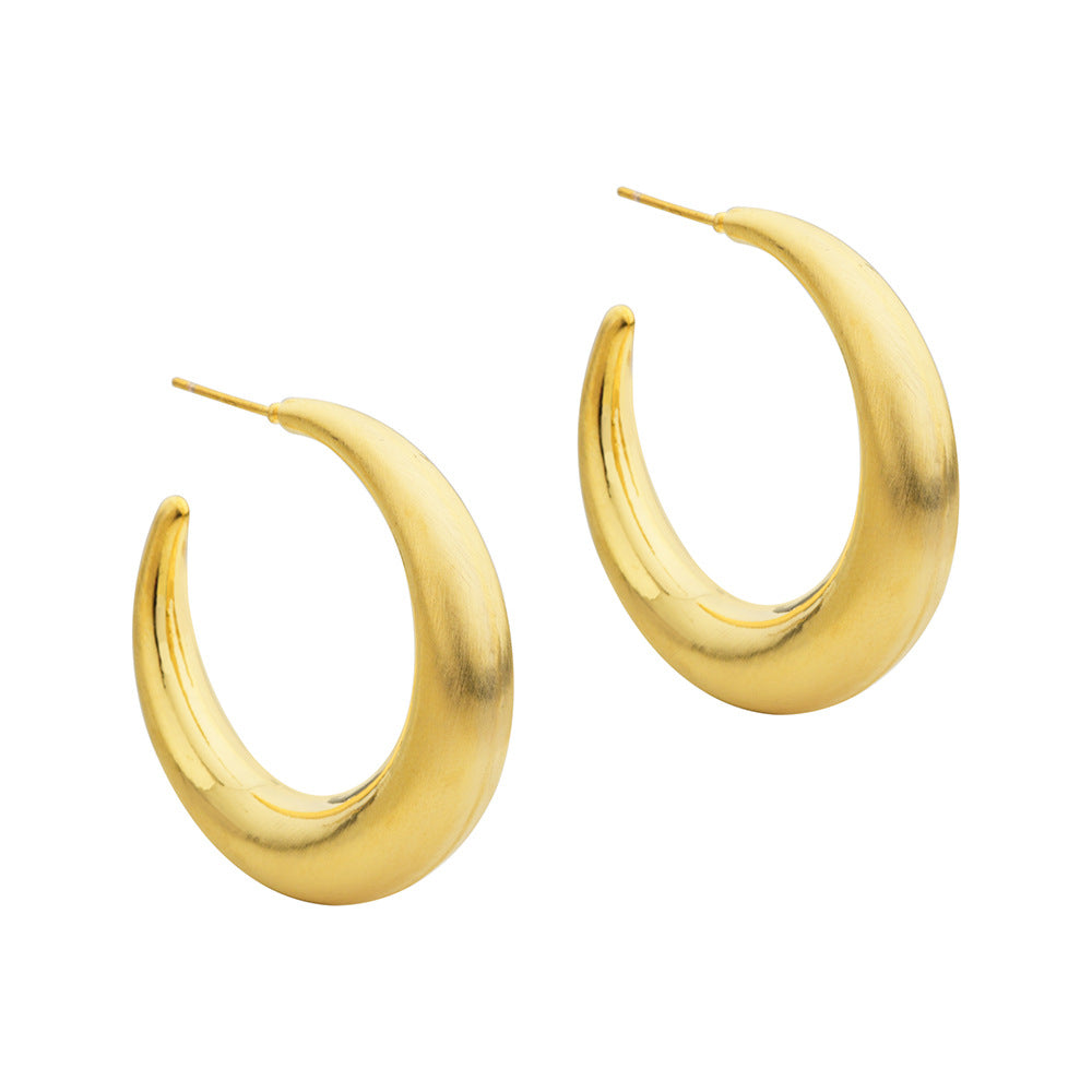 Wholesale  C- type brushed earrings