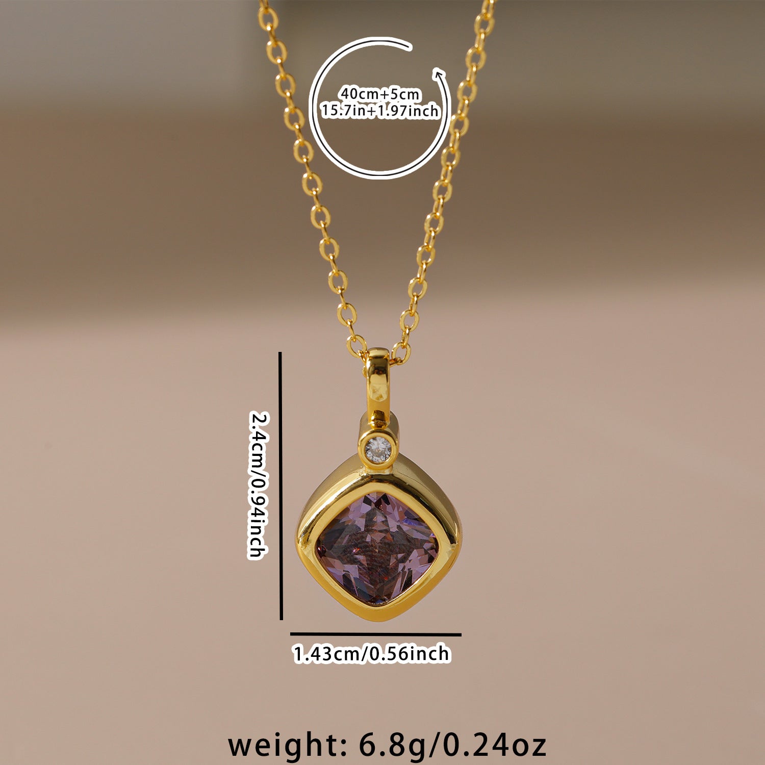 Wholesale  Titanium Steel Zircon Necklace  All-match Pendant  Clavicle Chain