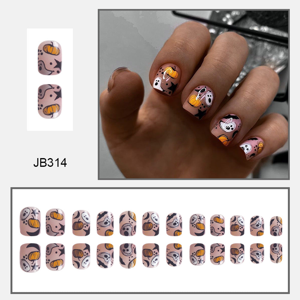 Wholesale 24 Pieces/box Halloween Press-on Nails Kits Nail Stickers ACC-NS-FengLi016