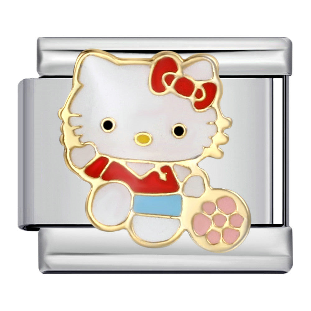 Wholesale Cute cartoon Italian module bracelet titanium steel welding oil dripping DIYCharms