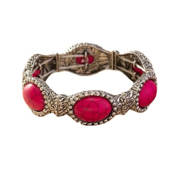 Wholesale Bohemian Oval Pattern Turquoise Bracelet ACC-BT-Gaoz003