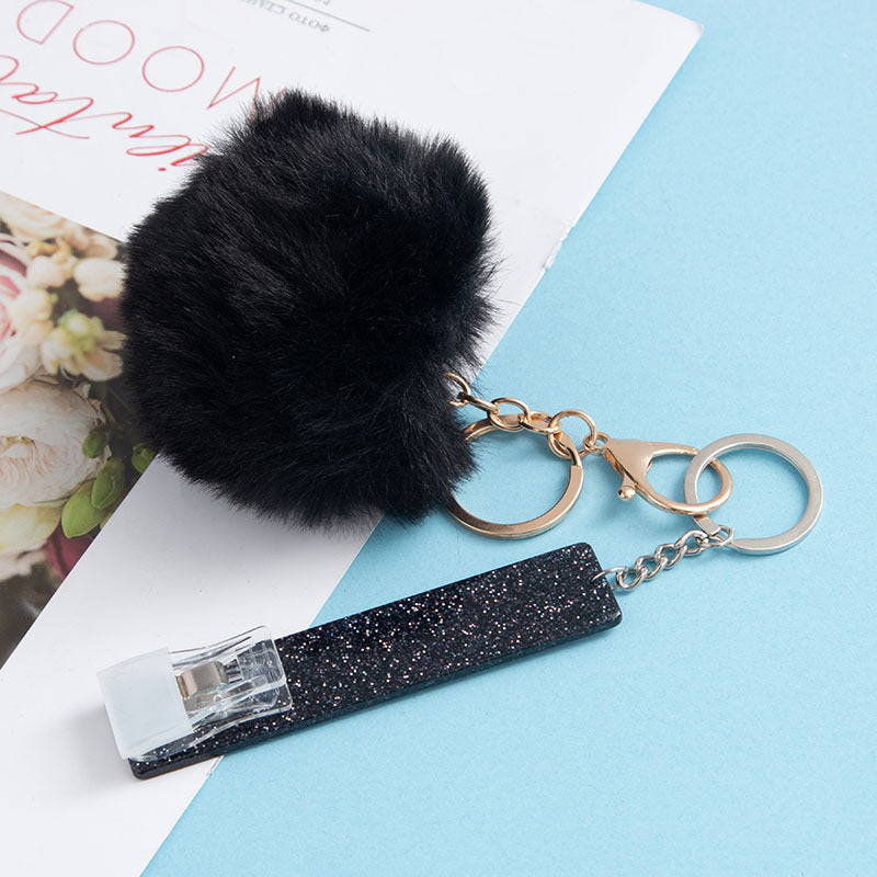 Wholesale ATM Contactless Card Reader Long Nail Card Reader Fur Ball Keychain ACC-KC-JinHao004