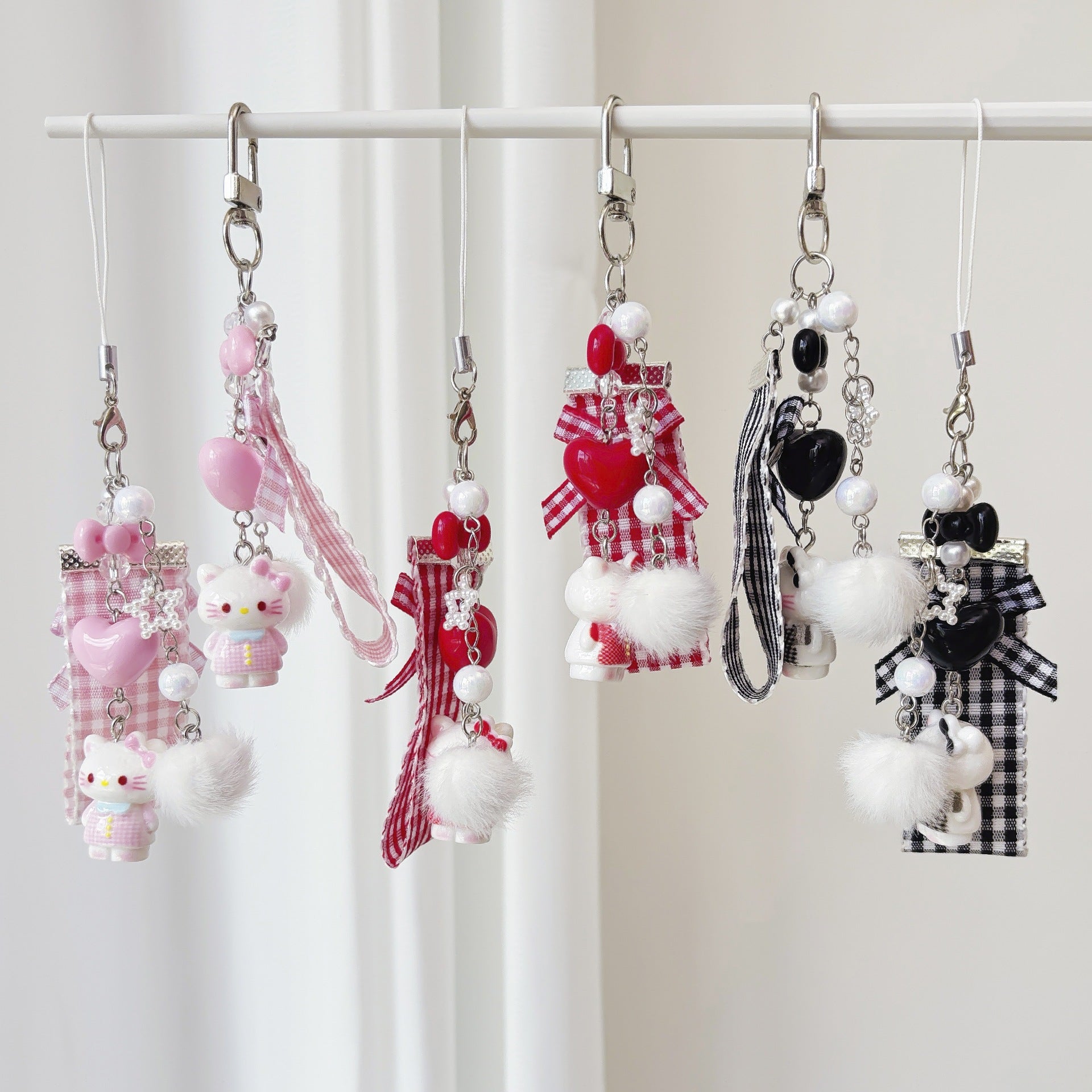 Wholesale  Bow Cat Mobile Phone Chain Keychains