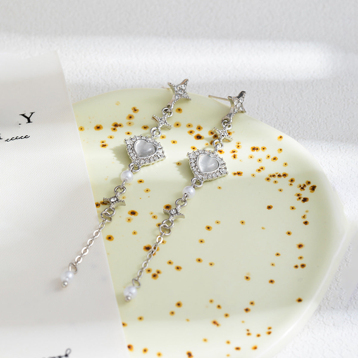 Wholesale Heart Diamond Long Tassel Earrings ACC-ES-MDD065