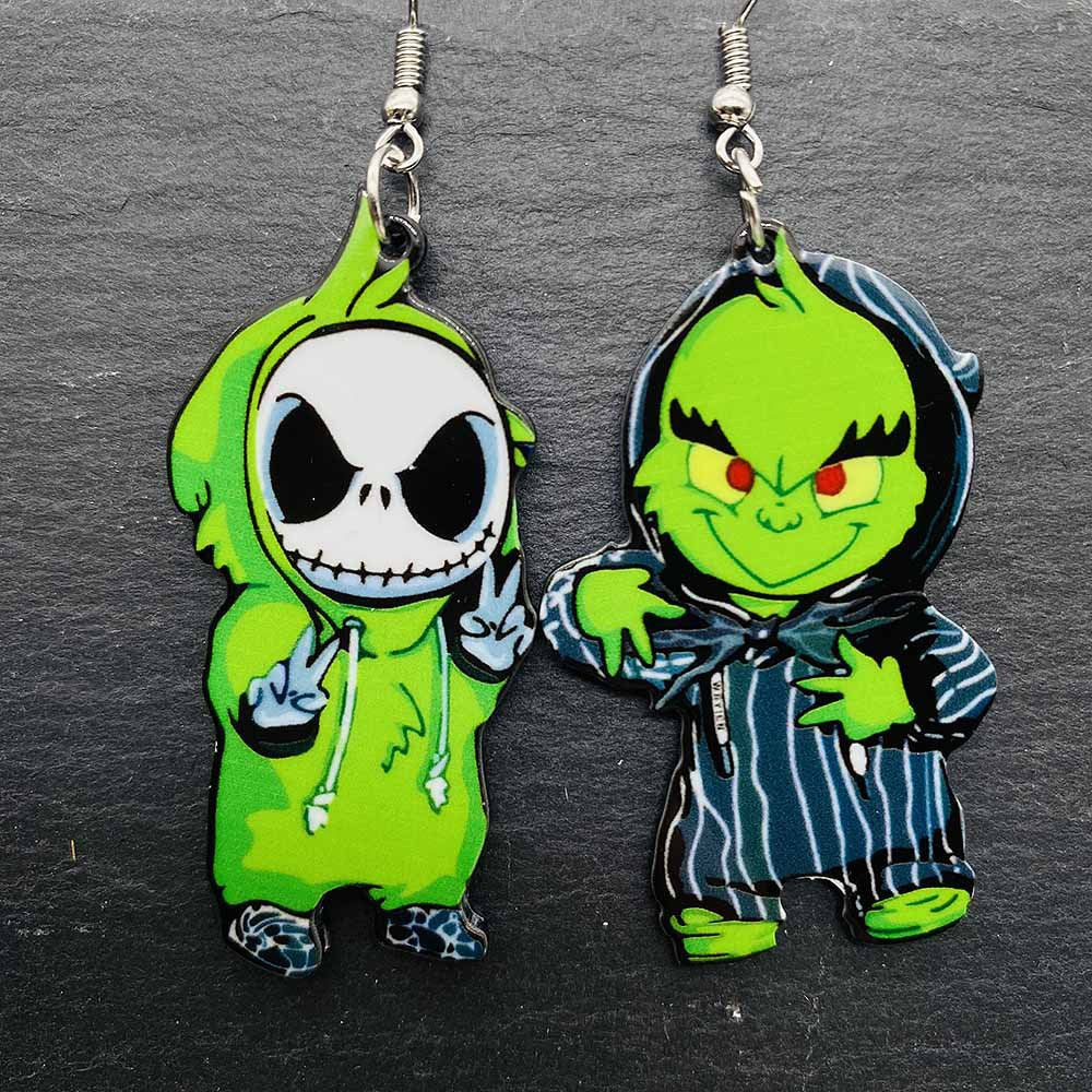 Wholesale Halloween Horror Skull Acrylic Earrings ACC-ES-PuCi001