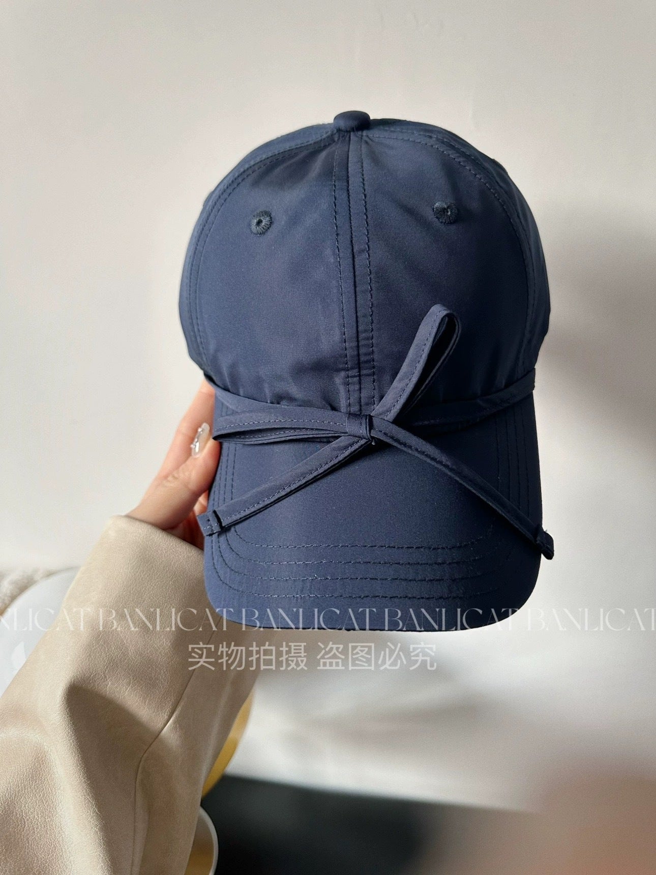 Wholesale Washed Denim Bow Peaked Cap Sun Protection Baseball Cap Hat ACC-HT-UOSU001