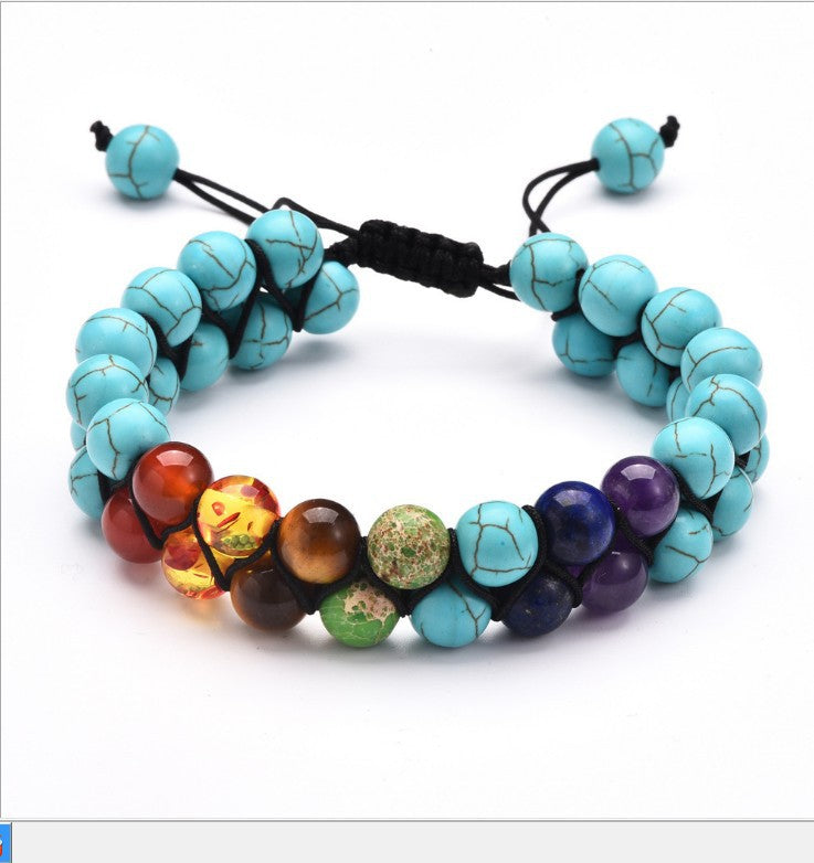 Wholesale Colorful Stone Black Volcanic Stone Yoga Energy Bracelet ACC-BT-Ceya006
