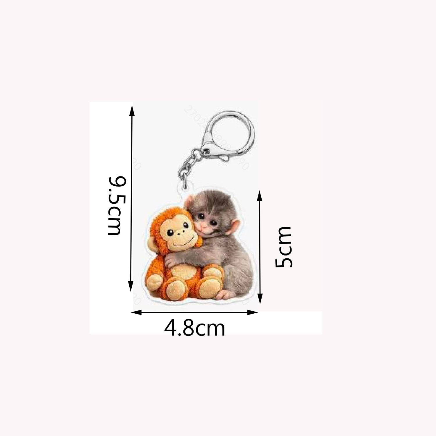 Wholesale Punch Monkey Baby Acrylic Keychain Western Style 2D Flat Pendant for Boutique Resale Bag Charm