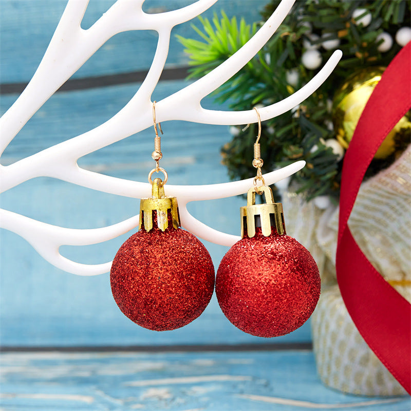 Wholesale Christmas Acrylic glossy sequin bulb ear hook earrings