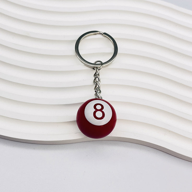 Wholesale  Resin  Black Billiards Keychains