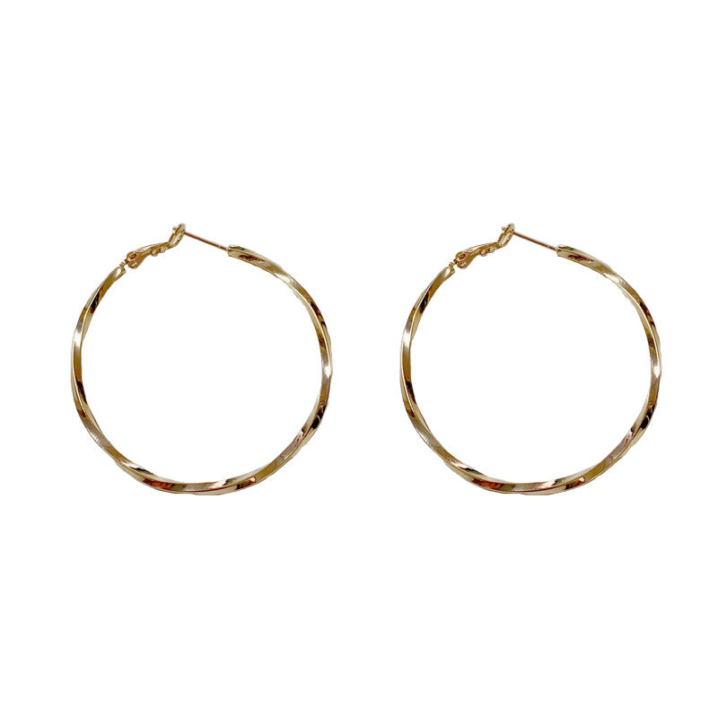 Wholesale Metal twisted large earrings