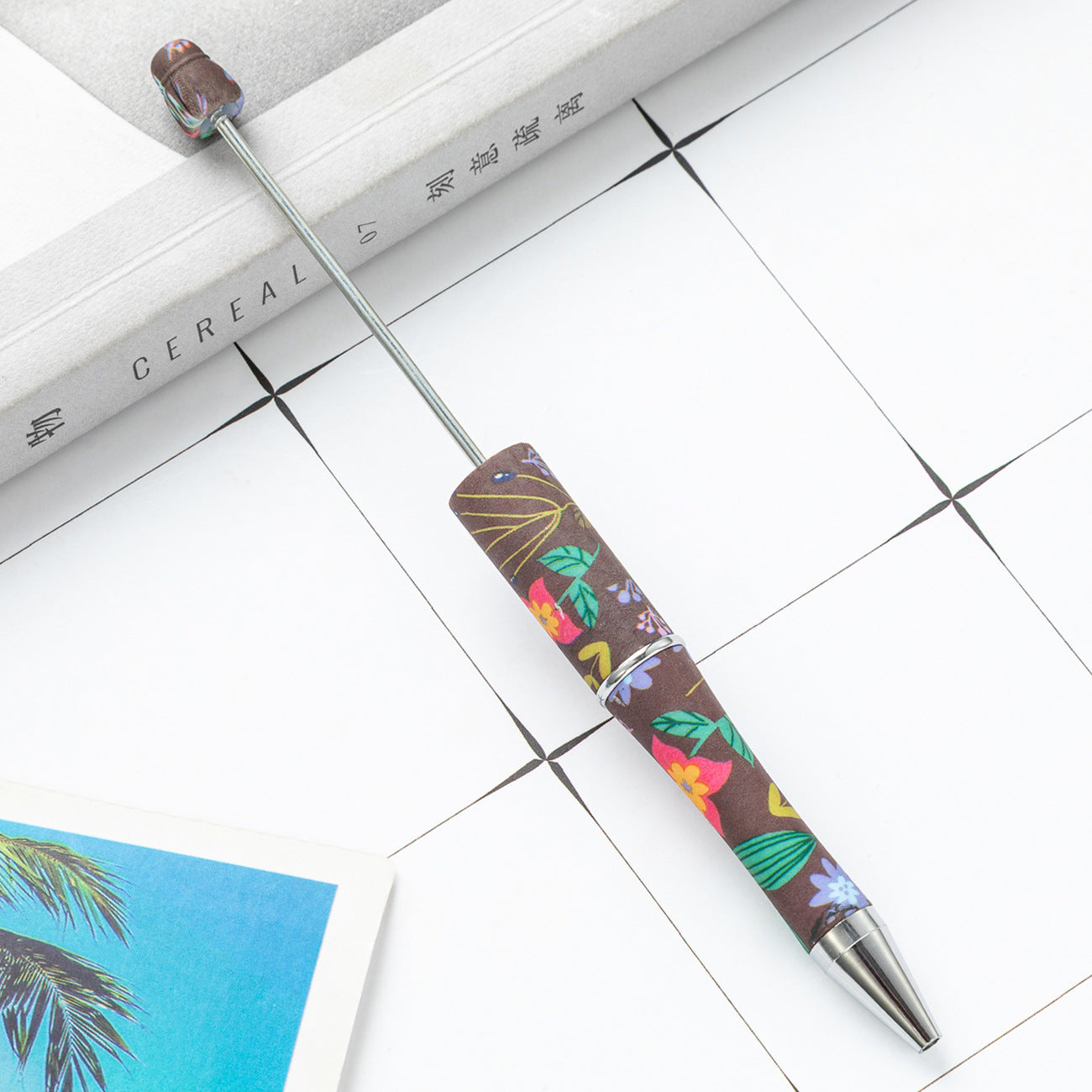 Wholesale Beadable Pens Cow Print Leopard Print Christmas Plastic Pen DIY for Beaded