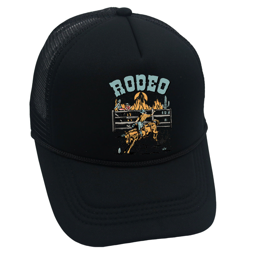 Wholesale Trucker Hat Cowboy Baseball Cap Casual Printed Sponge Mesh Hat ACC-HT-HaiPu016