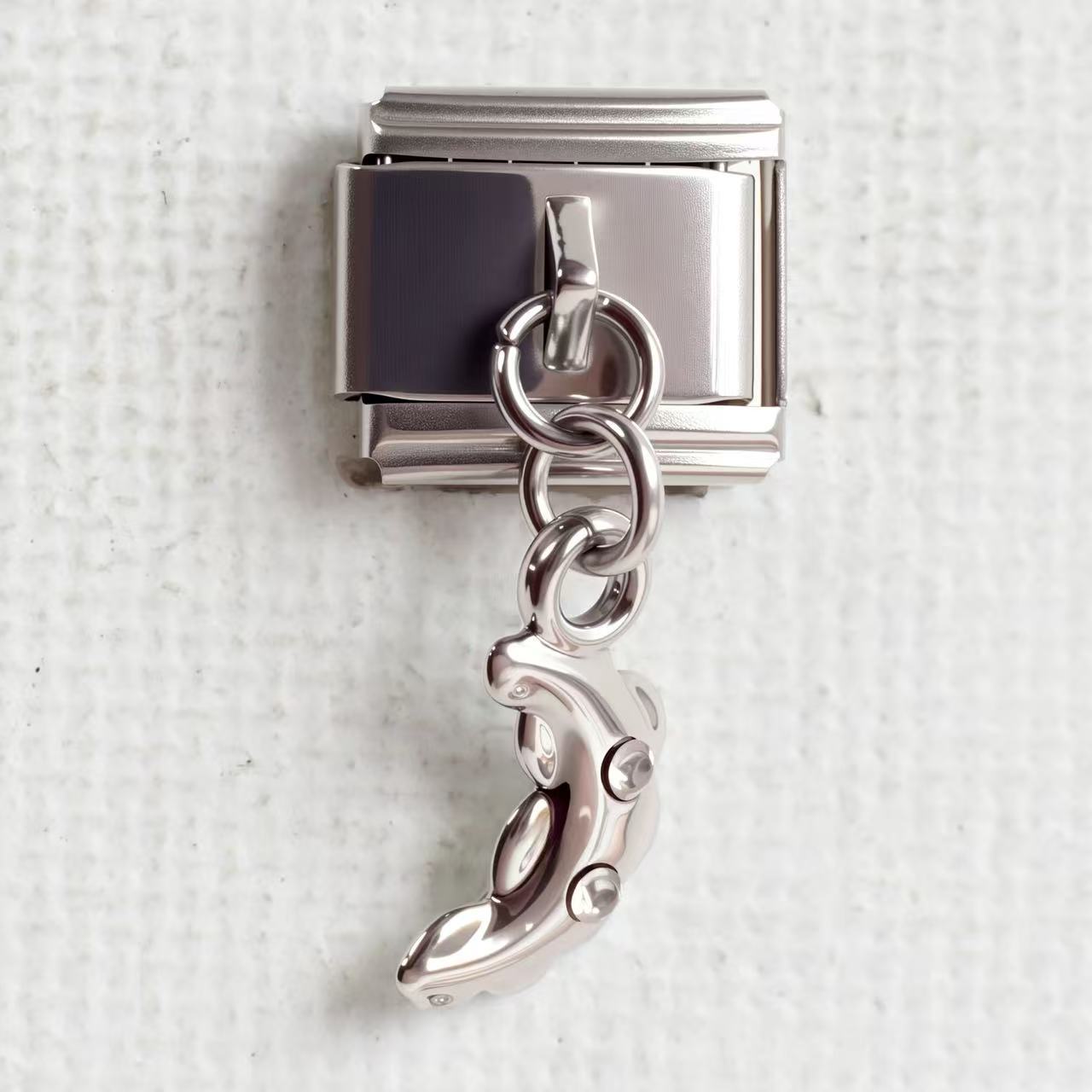 Wholesale 5pcs/pack Makeup &  Accessories Enamel Italian Charms Single Section Creative Stainless Steel Composable Bracelet