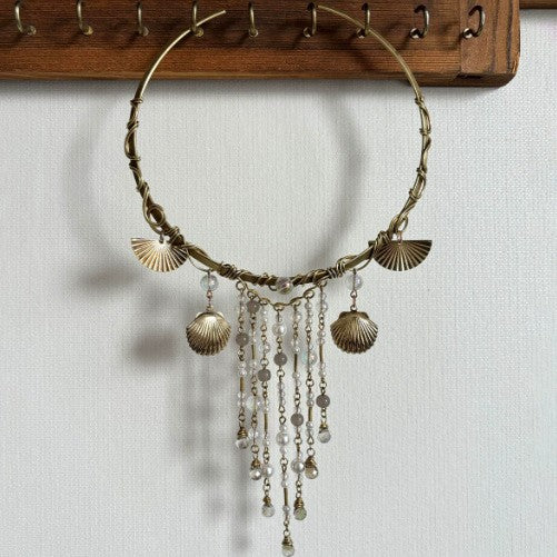 Wholesale Ancient Greek goddess vintage gold seashell tassel necklace