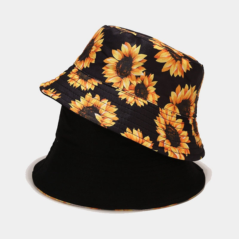 Wholesale Sunflower Flower Reversible Bucket Hat Sun Hat ACC-HT-LvYi004